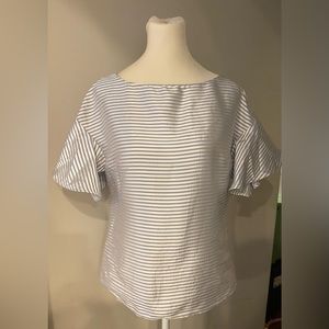 J.Crew blue and white striped top